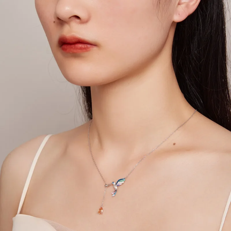 (slika za) Ogrlica s kolibri v slogu Pandora - BSN305 - Ogled 7