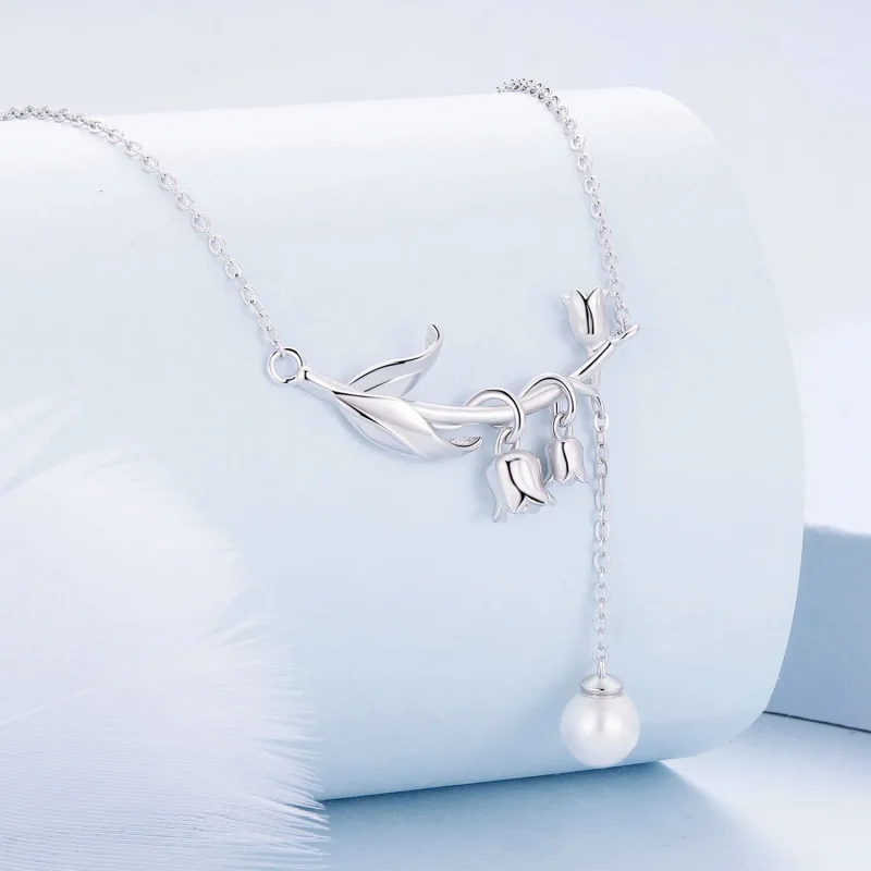 (slika za) Ogrlica s šmarnicami v stilu Pandora - BSN357 - Ogled 2