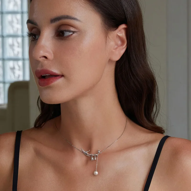 (slika za) Ogrlica s šmarnicami v stilu Pandora - BSN357 - Ogled 6