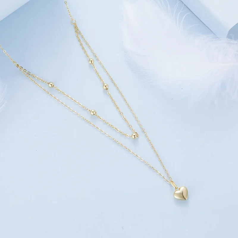 (slika za) Ogrlica s perlicami v obliki zlatega srca ljubezni Pandora - BSN168-B - Ogled 3