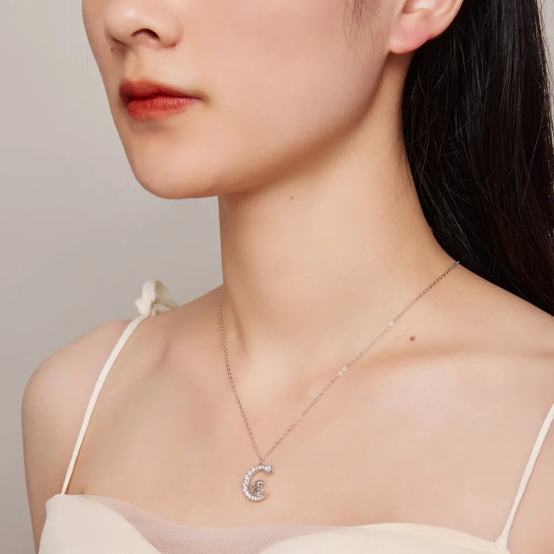 (slika za) Ogrlica z zajčkom lune v slogu Pandora - BSN302 - Ogled 7