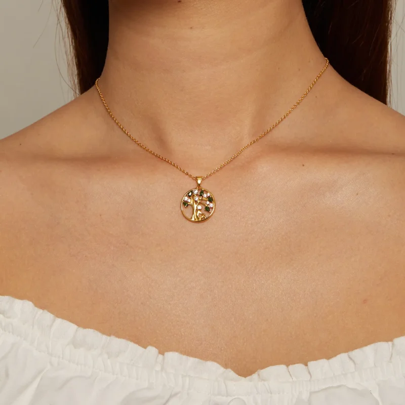 (slika za) Ogrlica z zlatim drevom življenja v stilu Pandora - SCN094-B - Ogled 4