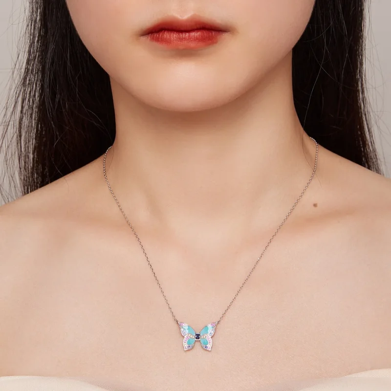 (slika za) Ogrlica z metulji v slogu Pandora - BSN306 - Ogled 6
