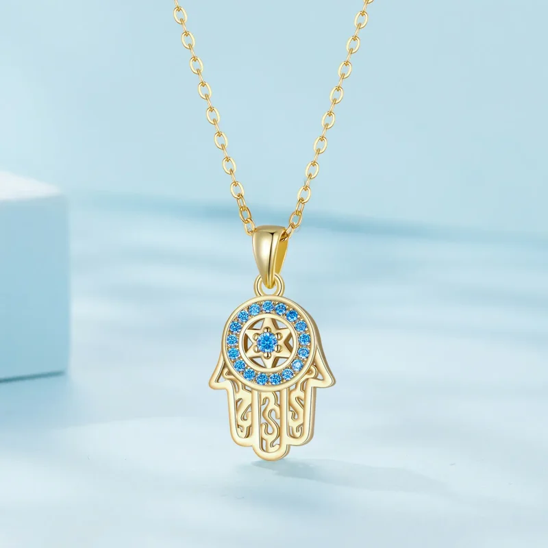 (slika za) Ogrlica Zlata Fatimina varuhinja v stilu Pandora - SCN264-B - Ogled 2