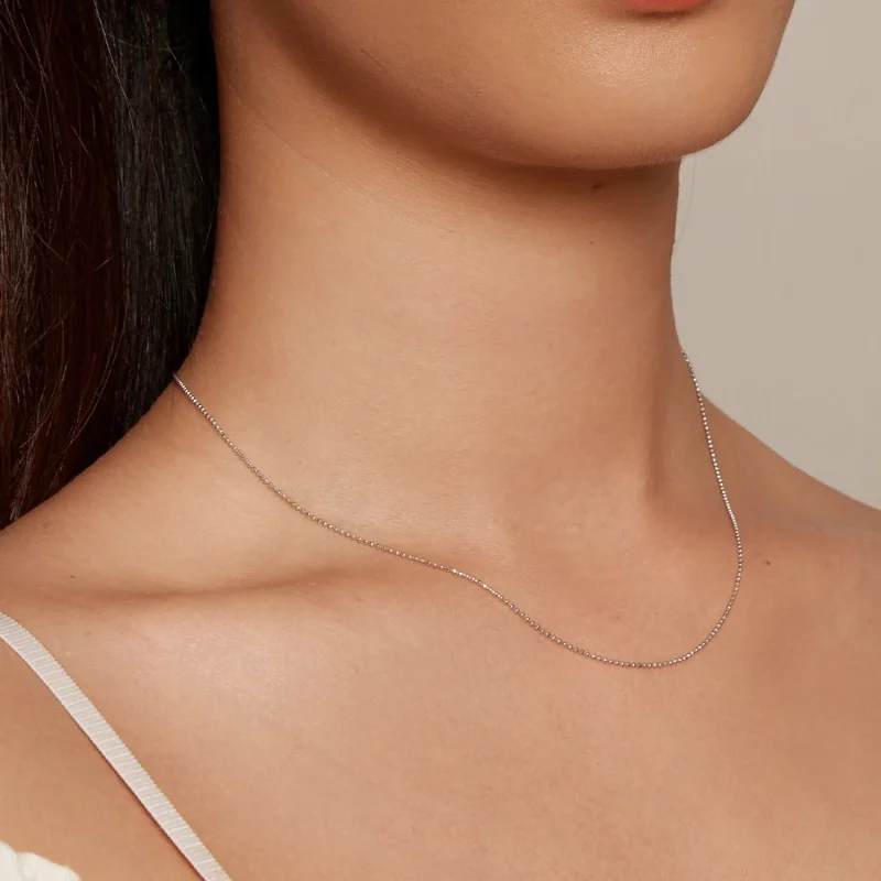 (slika za) Osnovna ogrlica z verižico iz kroglic v stilu Pandora - SCA027 - Ogled 7