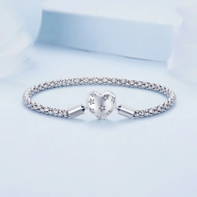 (slika za) Osnovna zapestnica z verižico v obliki srca Pandora - BSB135 - Ogled 2