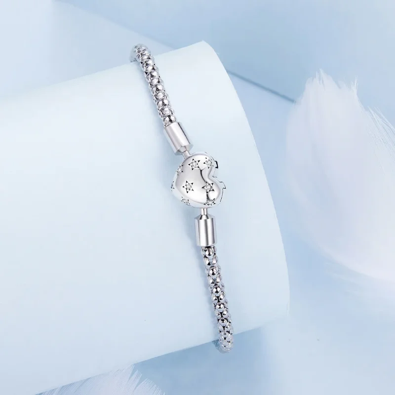 (slika za) Osnovna zapestnica z verižico v obliki srca Pandora - BSB135 - Ogled 3