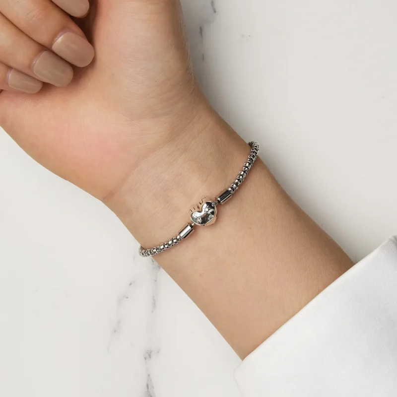 (slika za) Osnovna zapestnica z verižico v obliki srca Pandora - BSB135 - Ogled 6