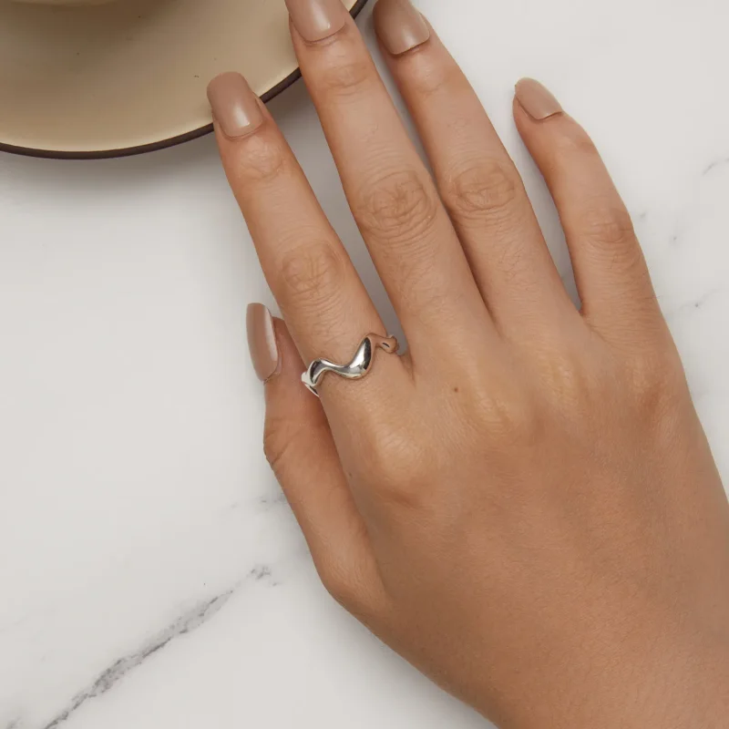 (slika za) Pandora stilski prstan z valovi - SCR954 - Ogled 5