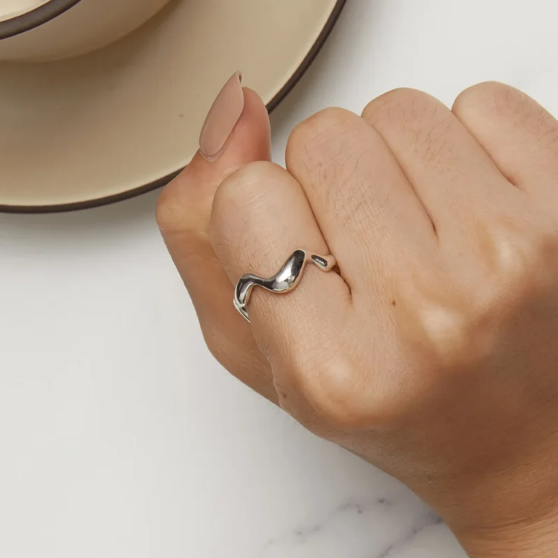 (slika za) Pandora stilski prstan z valovi - SCR954 - Ogled 6