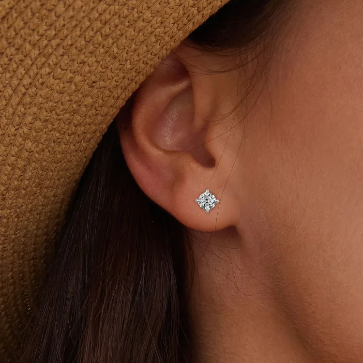 Pandora Style 0,1Ct moissanite uhani z zatiči (dva certifikata) - MSE038