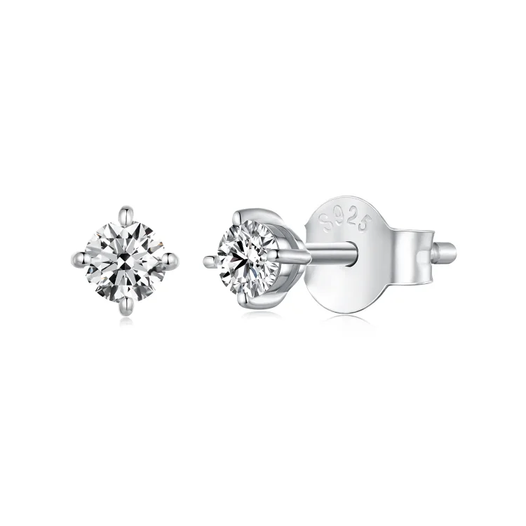 Pandora Style 0,1Ct moissanite uhani z zatiči (dva certifikata) - MSE038