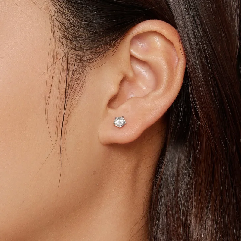 (slika za) Pandora Style 0,5Ct moissanite uhani z zatiči - MSE024-S - Ogled 3