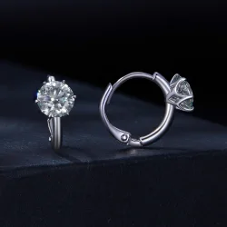 Pandora Style 1Ct Moissanite obročasti uhani (en certifikat) - MSE037