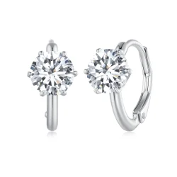 Pandora Style 1Ct Moissanite obročasti uhani (en certifikat) - MSE037