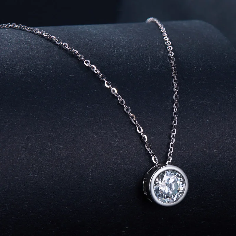 (slika za) Pandora Style 1Ct moissanite ogrlica (en certifikat) - MSN021 - Ogled 2