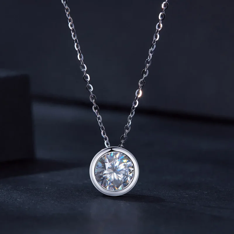 (slika za) Pandora Style 1Ct moissanite ogrlica (en certifikat) - MSN021 - Ogled 3