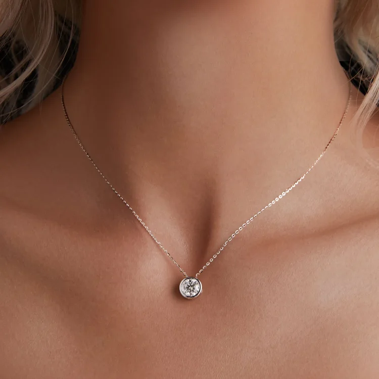 Pandora Style 1Ct moissanite ogrlica (en certifikat) - MSN021