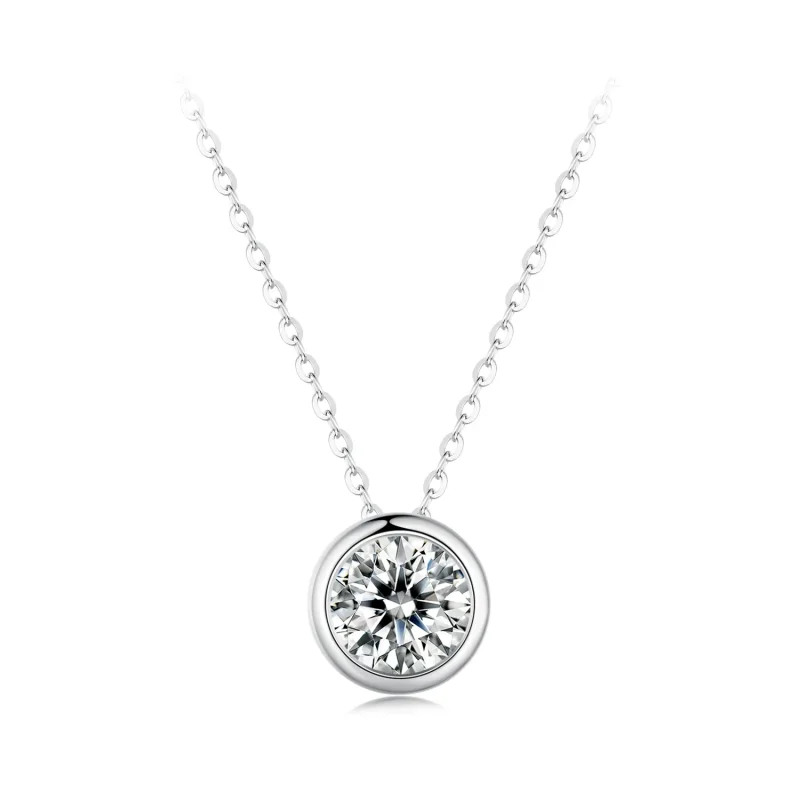 (slika za) Pandora Style 1Ct moissanite ogrlica (en certifikat) - MSN021 - Slika izdelka