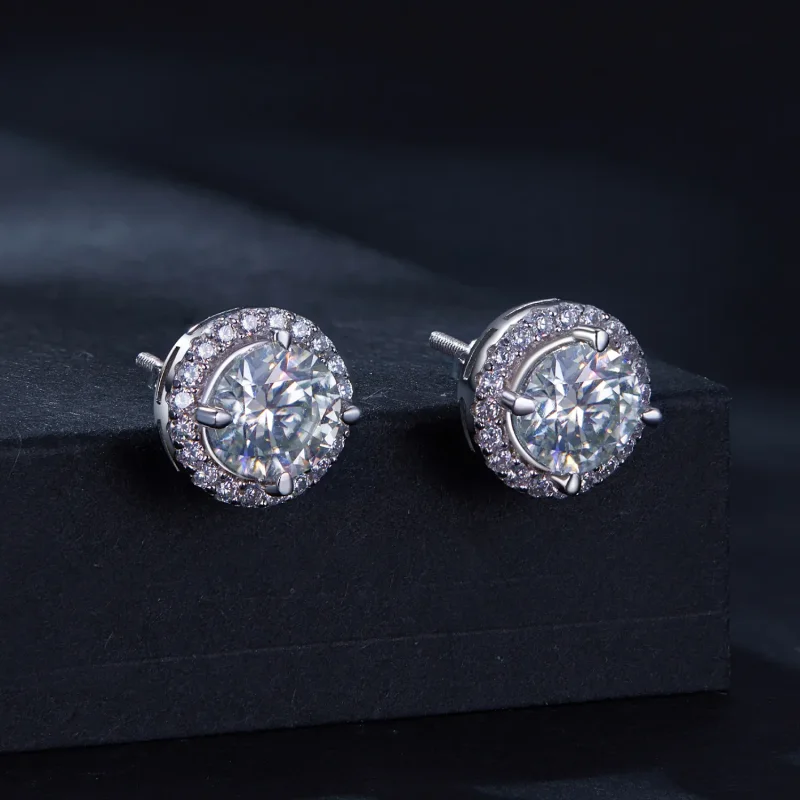 (slika za) Pandora Style 1Ct Moissanite Studs Uhani (dva certifikata) - MSE039 - Ogled 2
