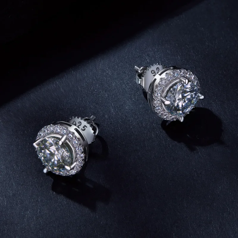 (slika za) Pandora Style 1Ct Moissanite Studs Uhani (dva certifikata) - MSE039 - Ogled 3