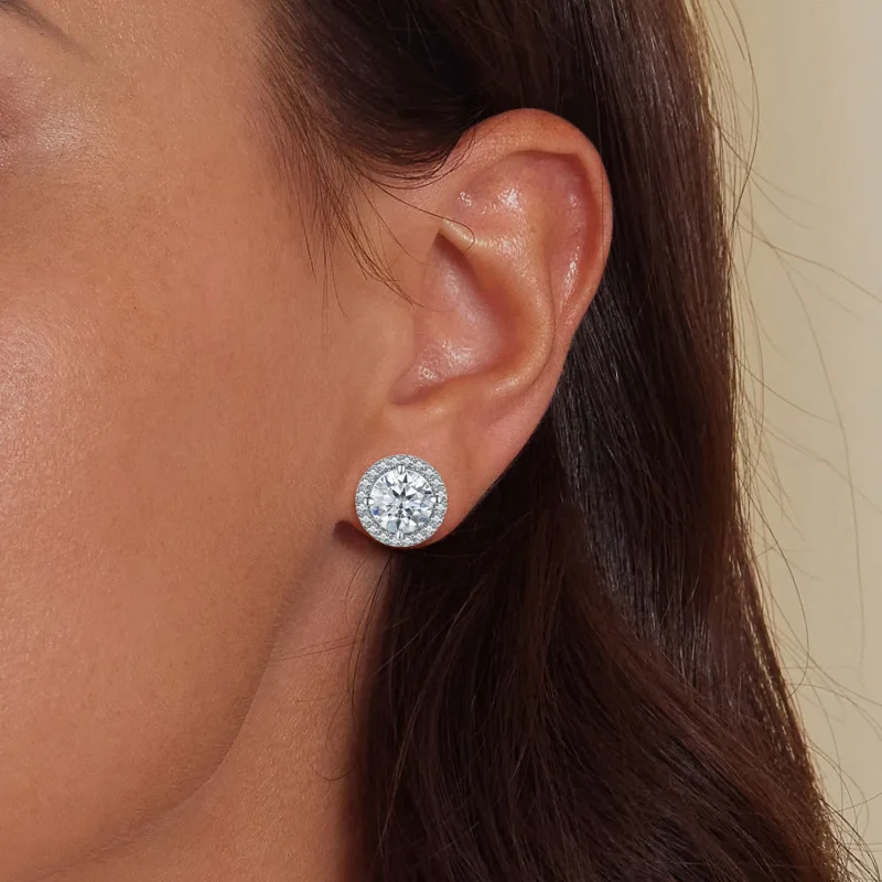 (slika za) Pandora Style 1Ct Moissanite Studs Uhani (dva certifikata) - MSE039 - Ogled 5
