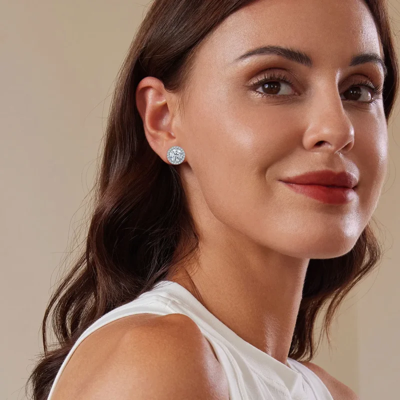 (slika za) Pandora Style 1Ct Moissanite Studs Uhani (dva certifikata) - MSE039 - Ogled 6