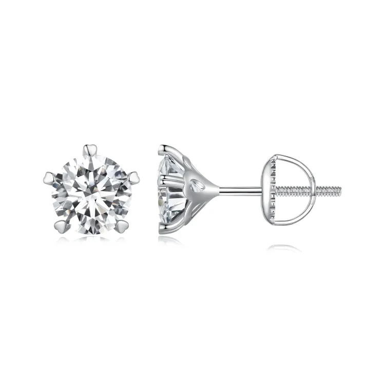 Pandora Style 1Ct moissanite uhani z zatiči - MSE024-L