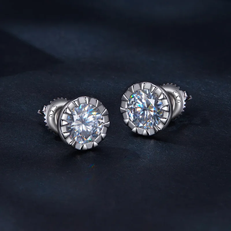 (slika za) Pandora Style 1Ct moissanite uhani z zatiči - MSE027 - Ogled 2