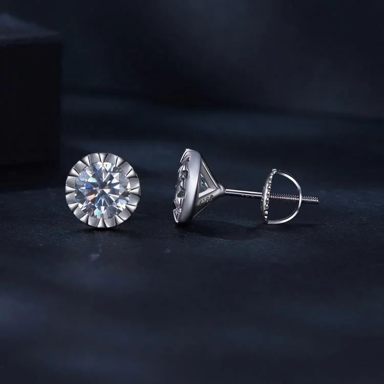 Pandora Style 1Ct moissanite uhani z zatiči - MSE027