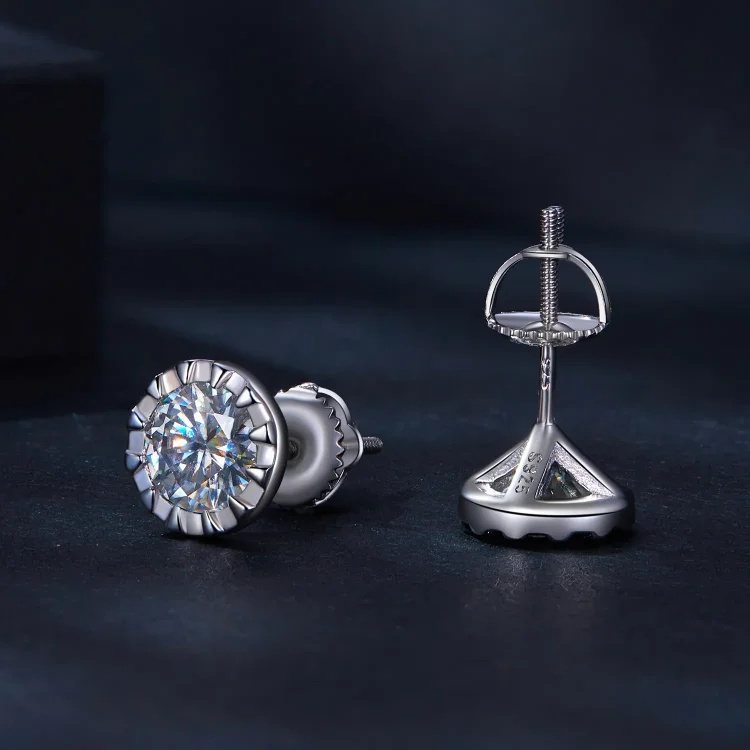 Pandora Style 1Ct moissanite uhani z zatiči - MSE027