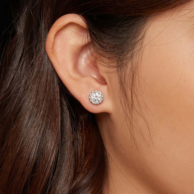 (slika za) Pandora Style 1Ct moissanite uhani z zatiči - MSE027 - Ogled 6