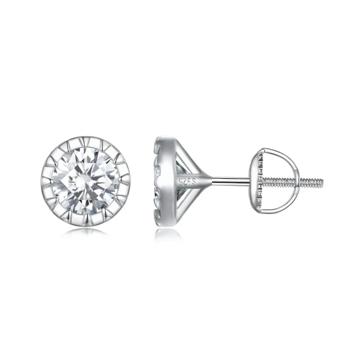 Pandora Style 1Ct moissanite uhani z zatiči - MSE027