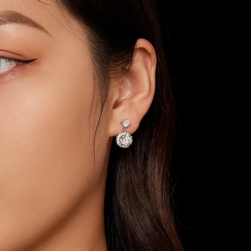 (slika za) Pandora Style 1Ct Moissanite Moissanite Uhani z zatiči - MSE028 - Ogled 7