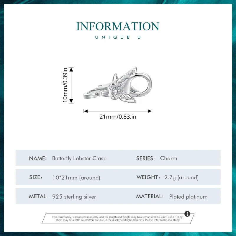 (slika za) Pandora Style Butterfly dvojna Lobster zaponka - BSP022 - Ogled 4