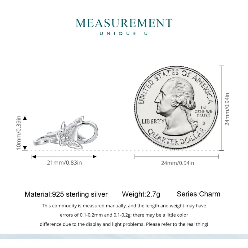 (slika za) Pandora Style Butterfly dvojna Lobster zaponka - BSP022 - Ogled 5