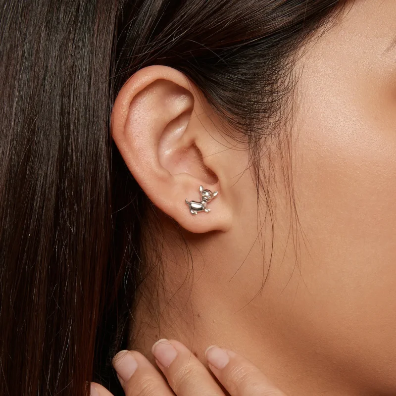 (slika za) Pandora Style Chihuahua Studs Uhani - SCE1620 - Ogled 7