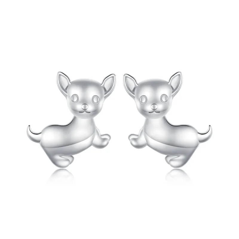 (slika za) Pandora Style Chihuahua Studs Uhani - SCE1620 - Slika izdelka
