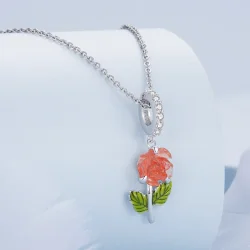 Pandora Style Crystal Rose Viseči - BSC824-OG