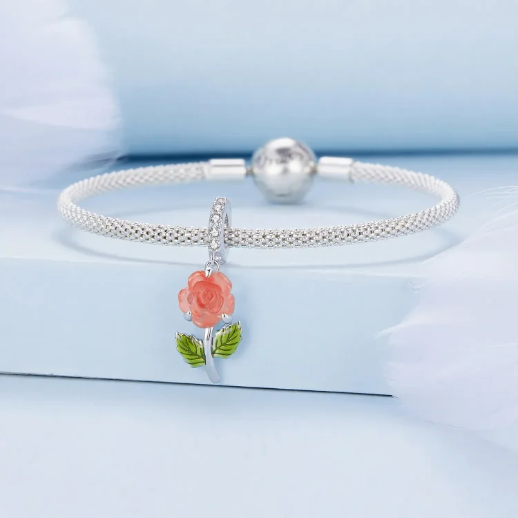 Pandora Style Crystal Rose Viseči - BSC824-OG