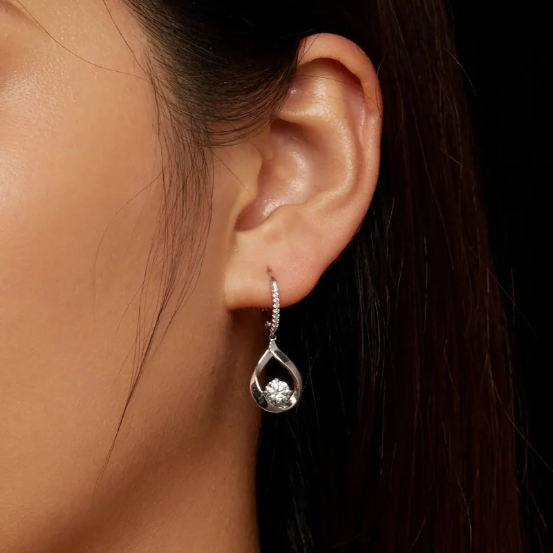 (slika za) Pandora Style Drop Moissanite uhani (dva certifikata) - MSE032 - Ogled 7