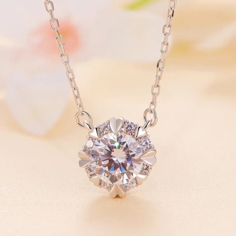 (slika za) Pandora Style Exquisite Moissanite ogrlica (en certifikat) - MSN011 - Ogled 2