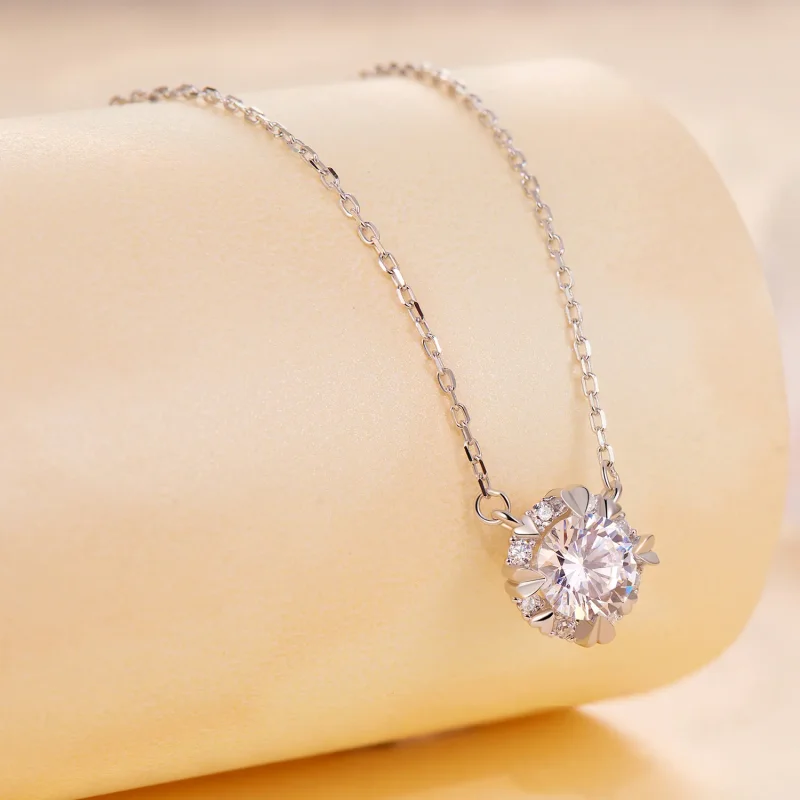 (slika za) Pandora Style Exquisite Moissanite ogrlica (en certifikat) - MSN011 - Ogled 3