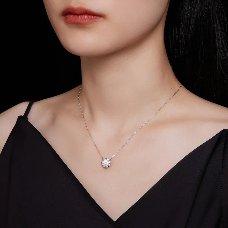 (slika za) Pandora Style Exquisite Moissanite ogrlica (en certifikat) - MSN011 - Ogled 7