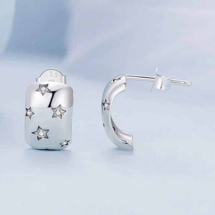 Pandora Style Flash Star Studs Uhani - BSE884