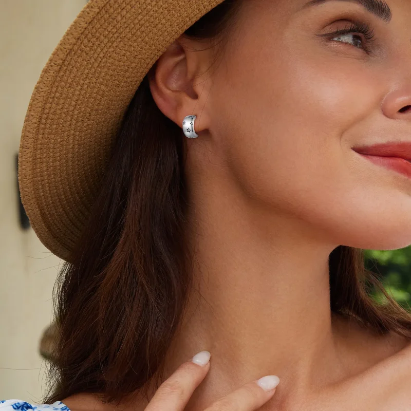 (slika za) Pandora Style Flash Star Studs Uhani - BSE884 - Ogled 5