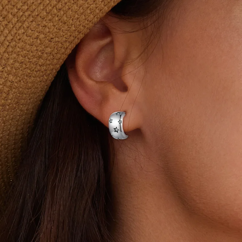 (slika za) Pandora Style Flash Star Studs Uhani - BSE884 - Ogled 6