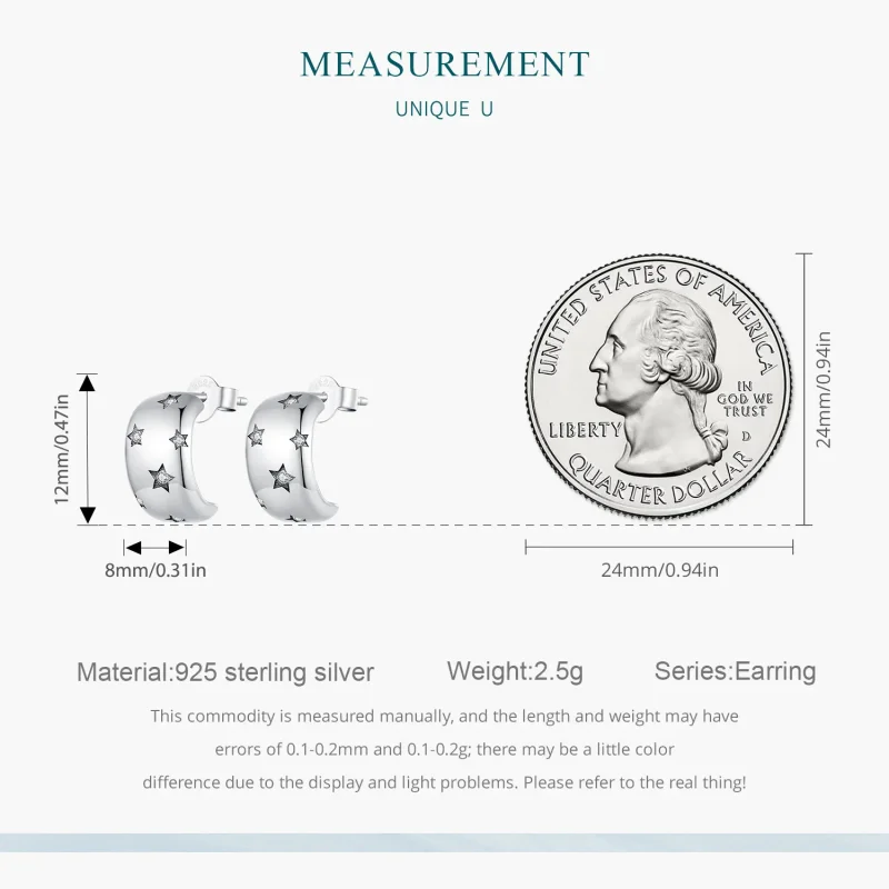 (slika za) Pandora Style Flash Star Studs Uhani - BSE884 - Ogled 7