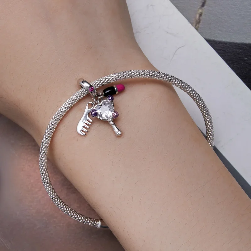 (slika za) Pandora Style glavnik, viseča šminka in ogledalo - SCC2474 - Ogled 4