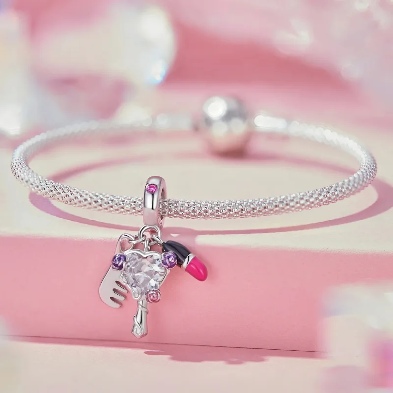 (slika za) Pandora Style glavnik, viseča šminka in ogledalo - SCC2474 - Ogled 5